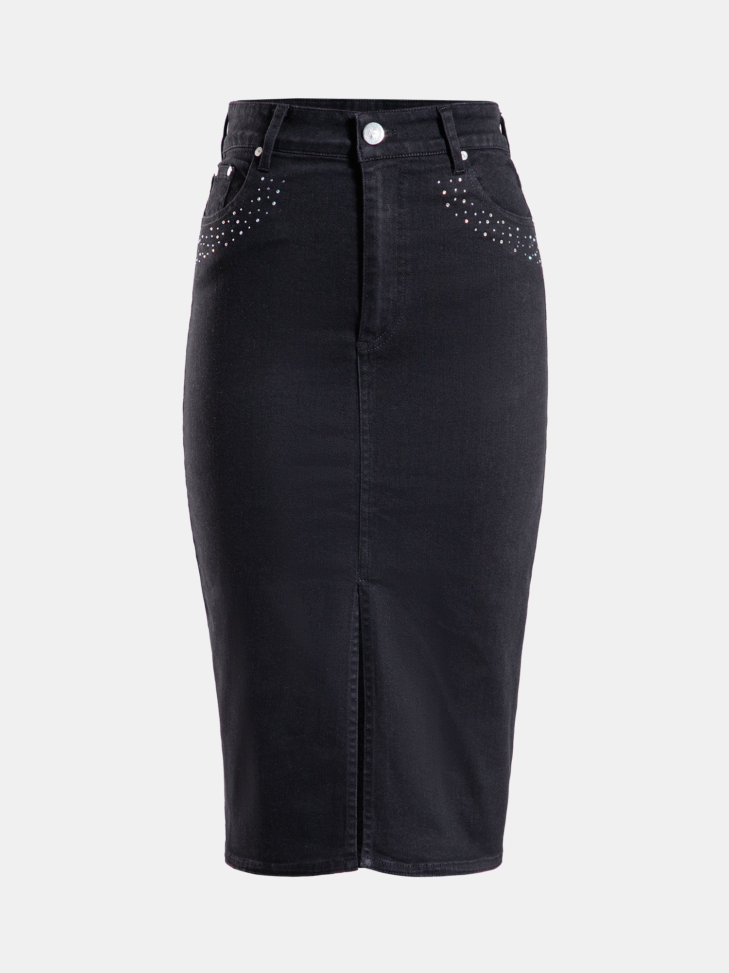 Real n Rare Denim Midi Skirt - Dark Black