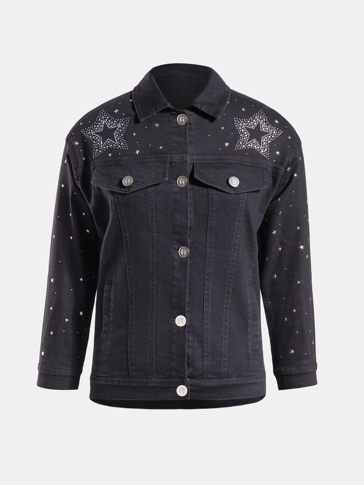 Real n Rare Denim Oversized Jacket - Dark Black