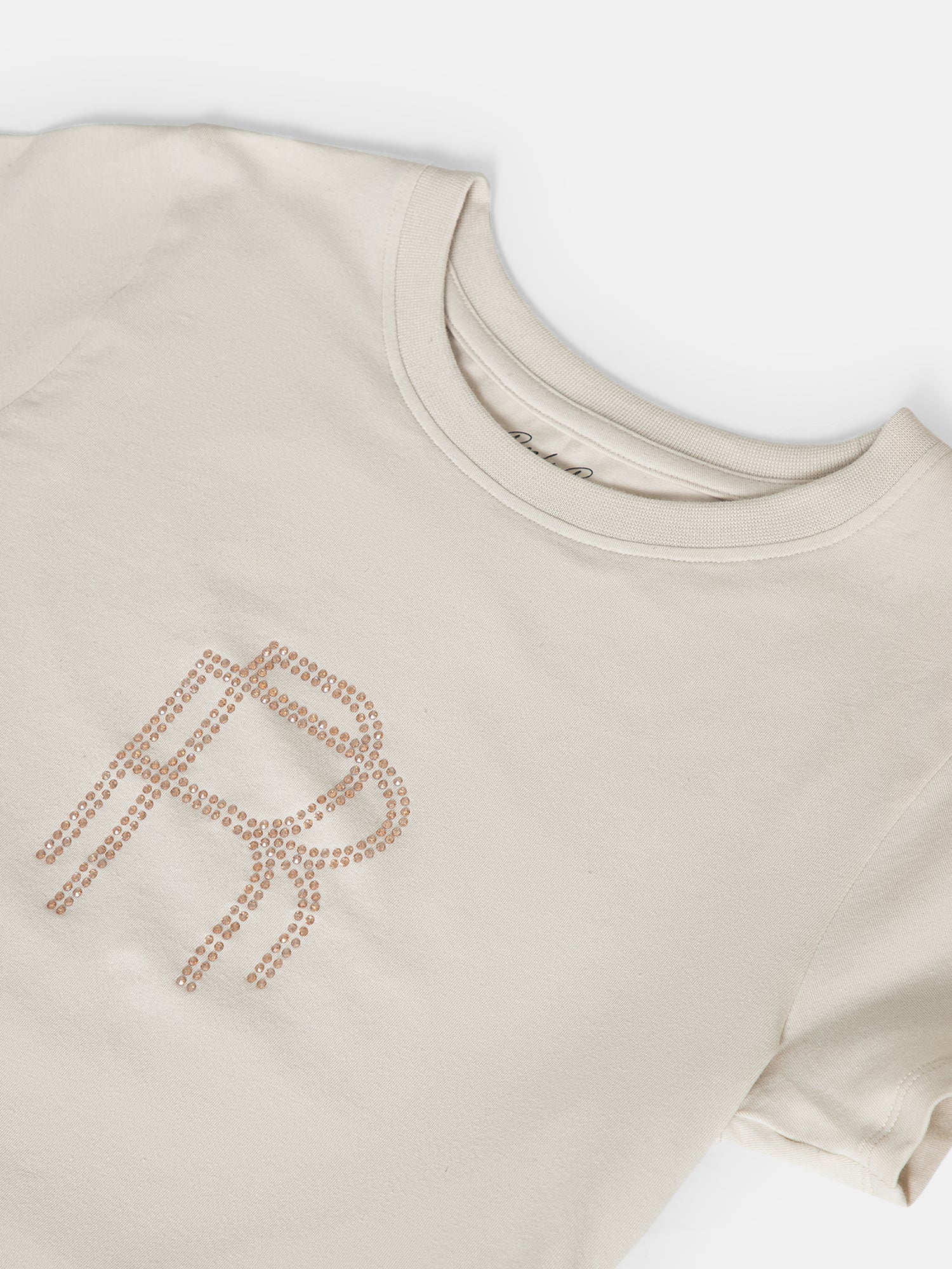 RR Logo Crop Tee - Beige