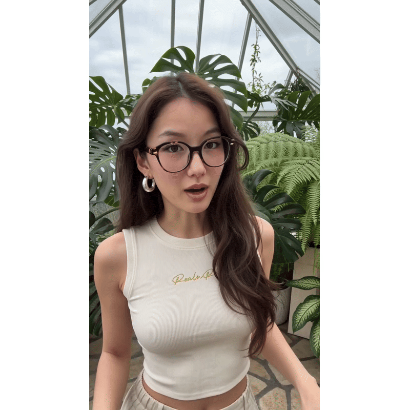 Beige Peace Crop Top - front