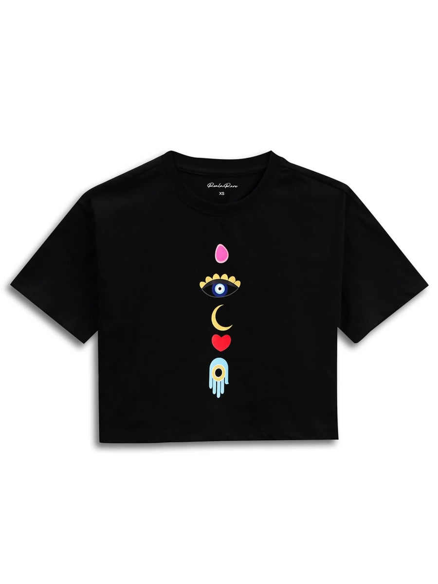Believe Crop Top - Black - REAL n RARE