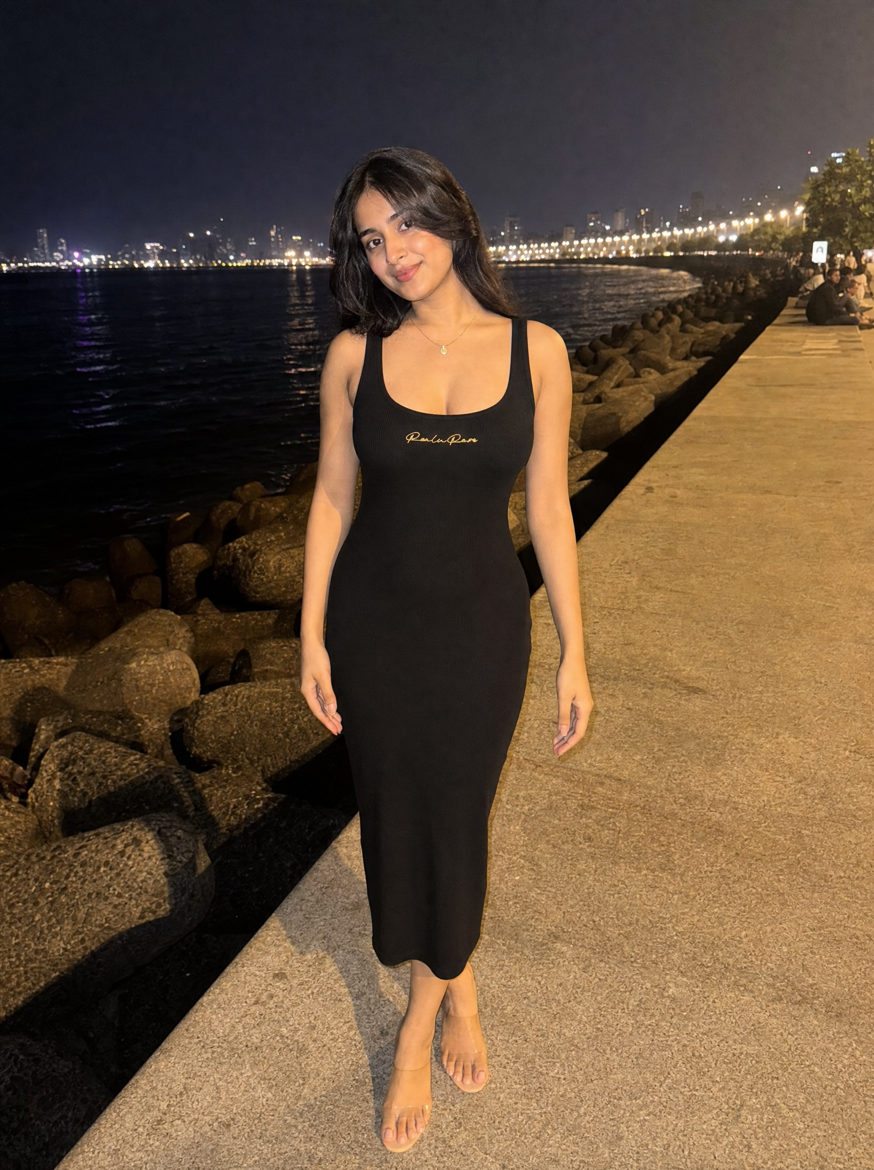Black Flow With Me Bodycon Dress