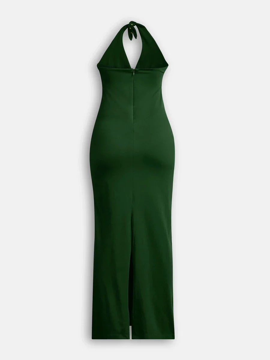 Green In the Stars Halter Dress