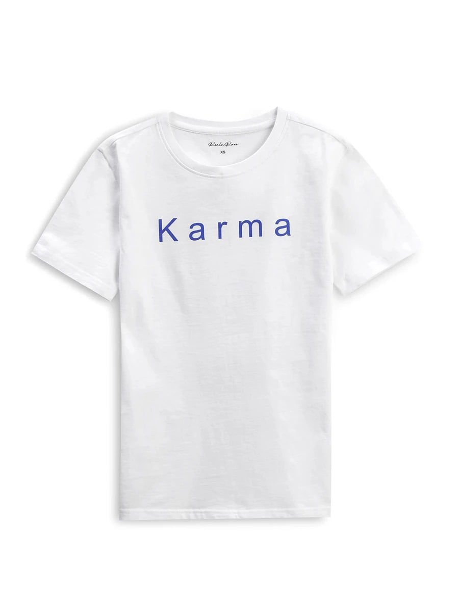 Karma Oversized Tee - White - REAL n RARE