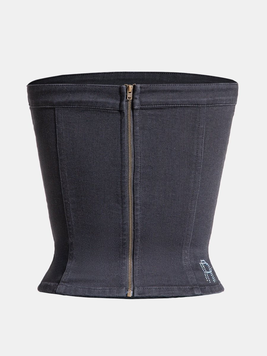Real n Rare Denim Tube Top - Dark Black - REAL n RARE