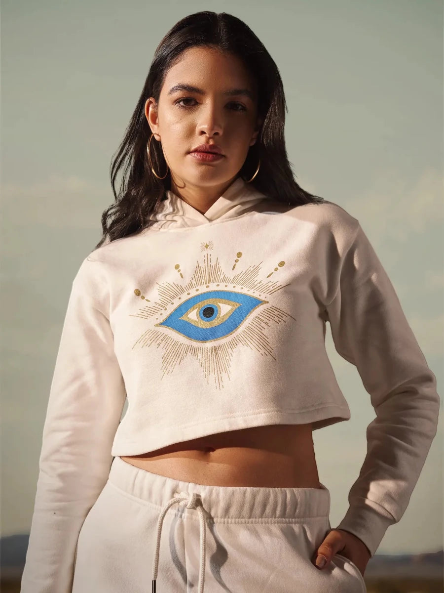 Shine Crop Hoodie & PJ - Cream - REAL n RARE