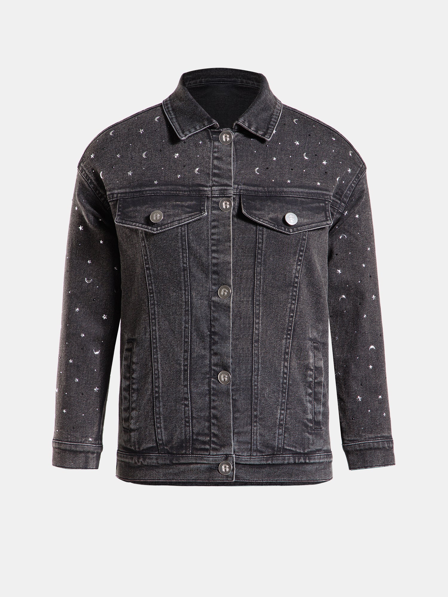 Real n Rare Denim Oversized Jacket - Light Black