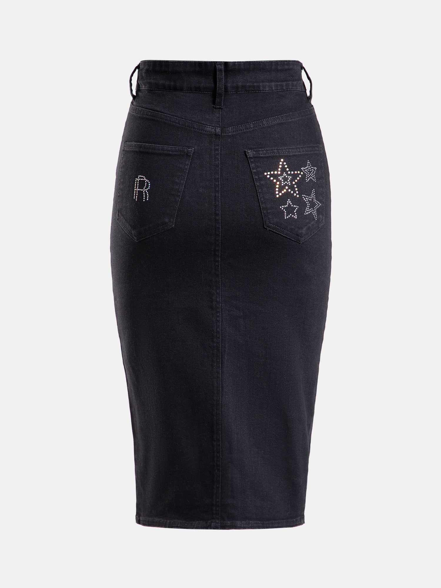Real n Rare Denim Midi Skirt - Dark Black