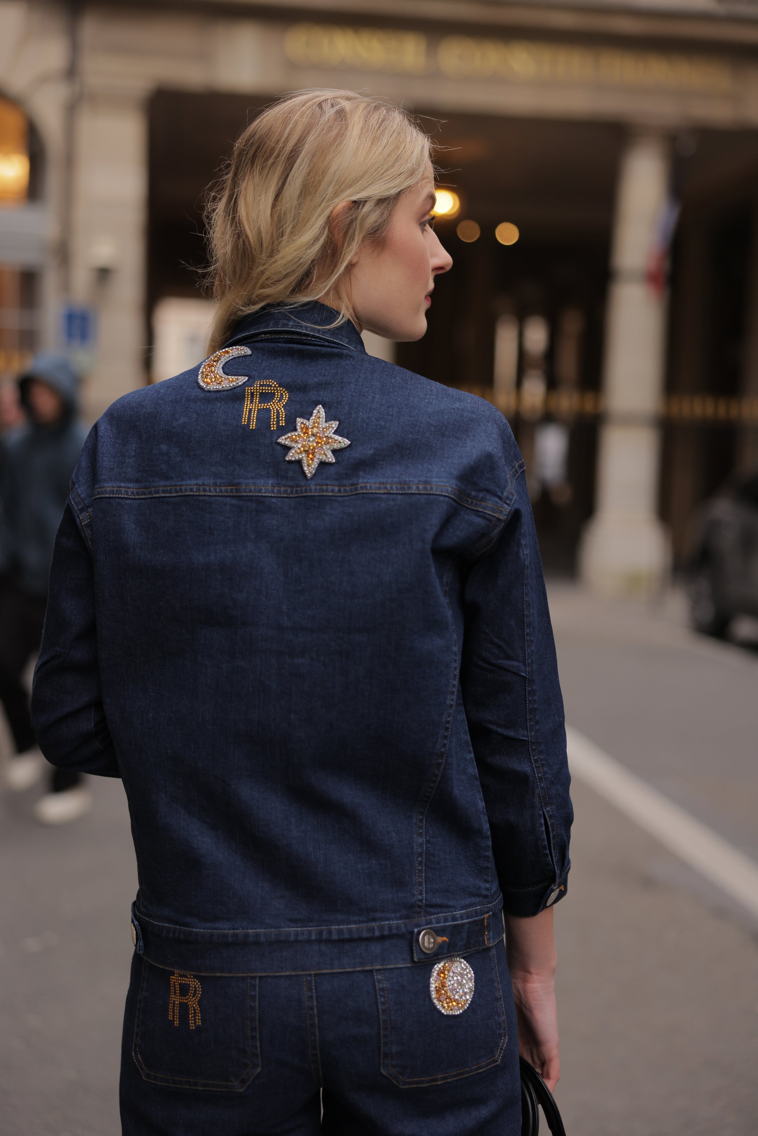 Real n Rare Denim Oversized Jacket - Dark Blue