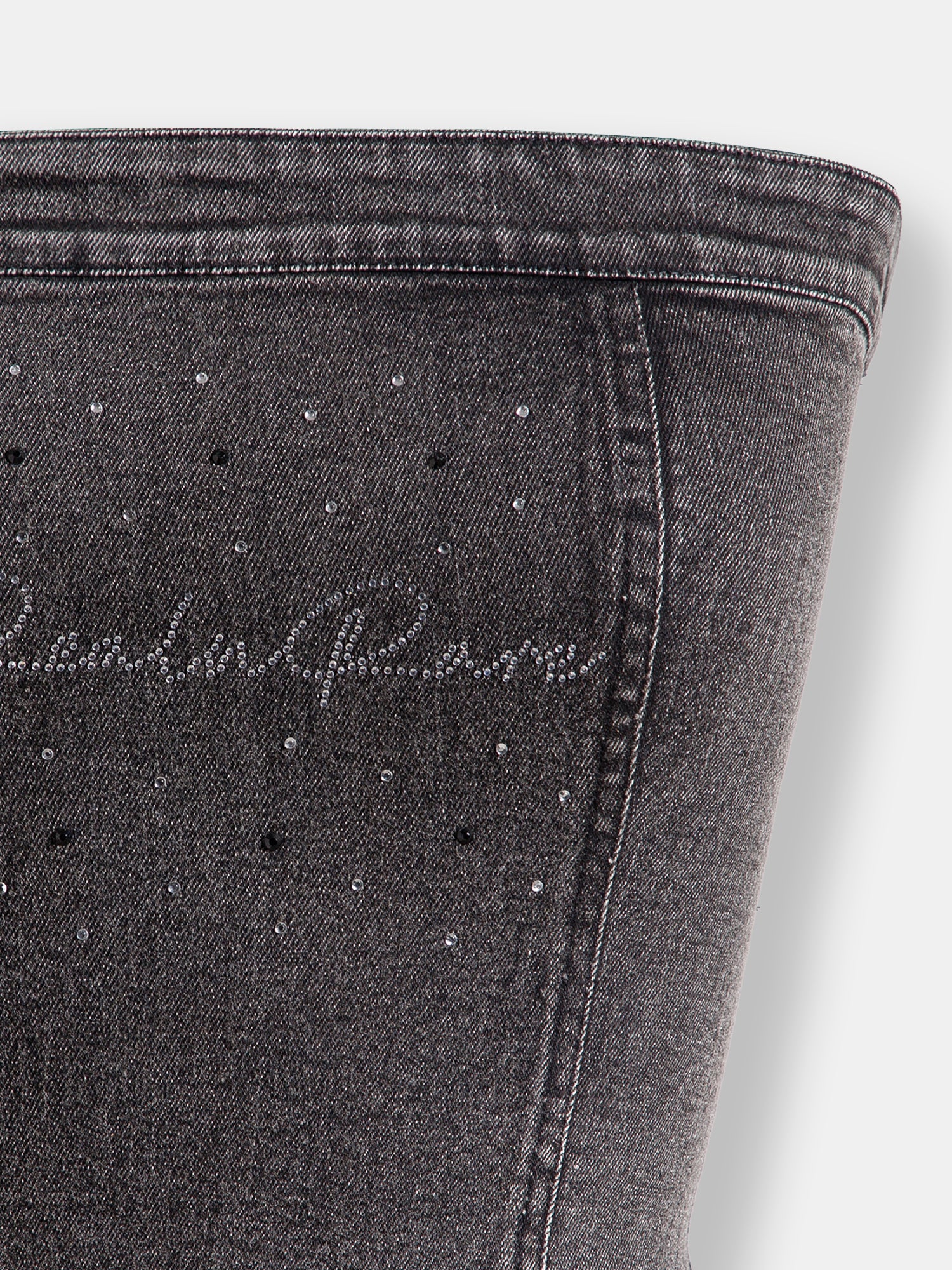 Real n Rare Denim Tube Top - Light Black