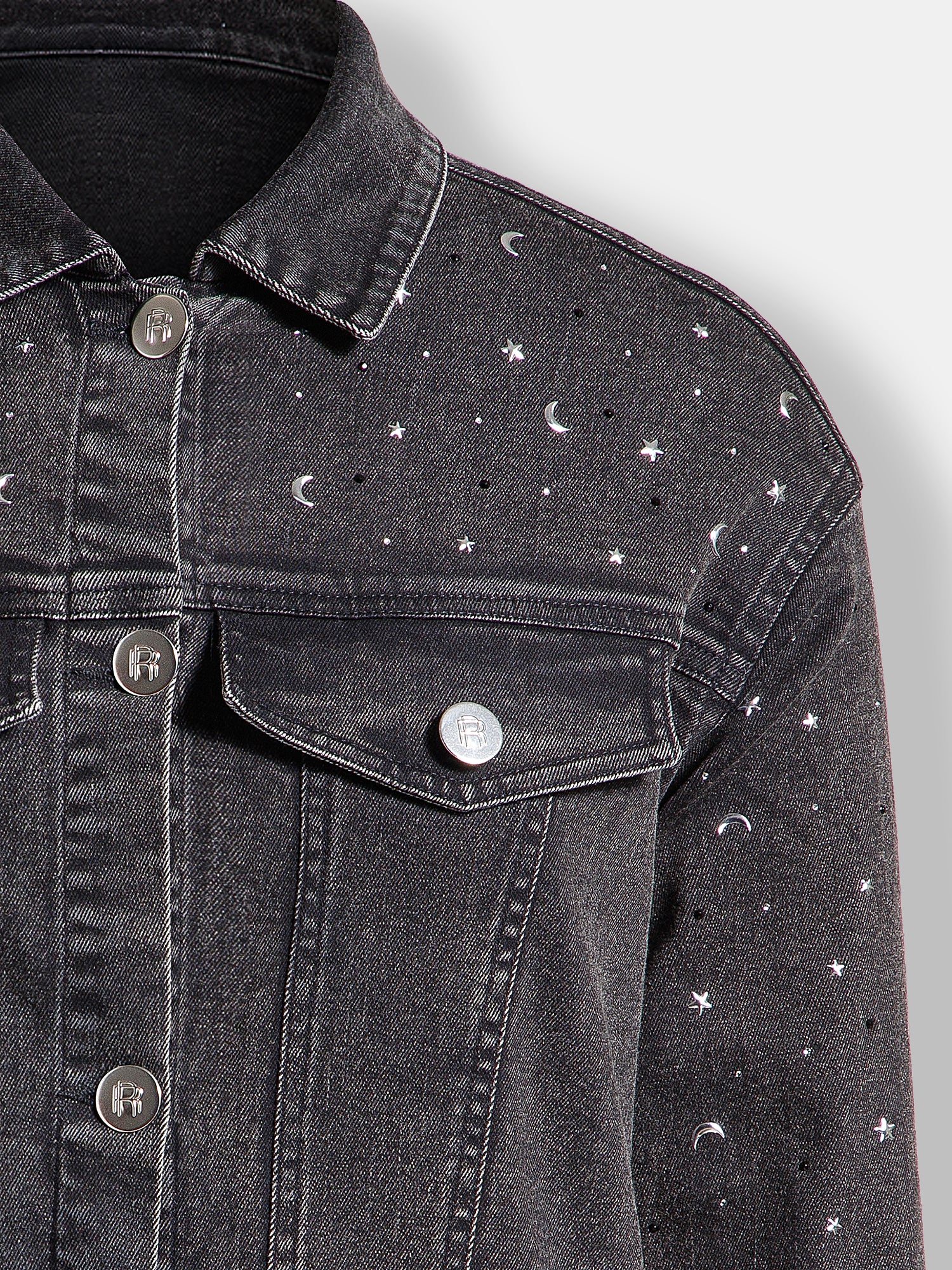 Real n Rare Denim Oversized Jacket - Light Black