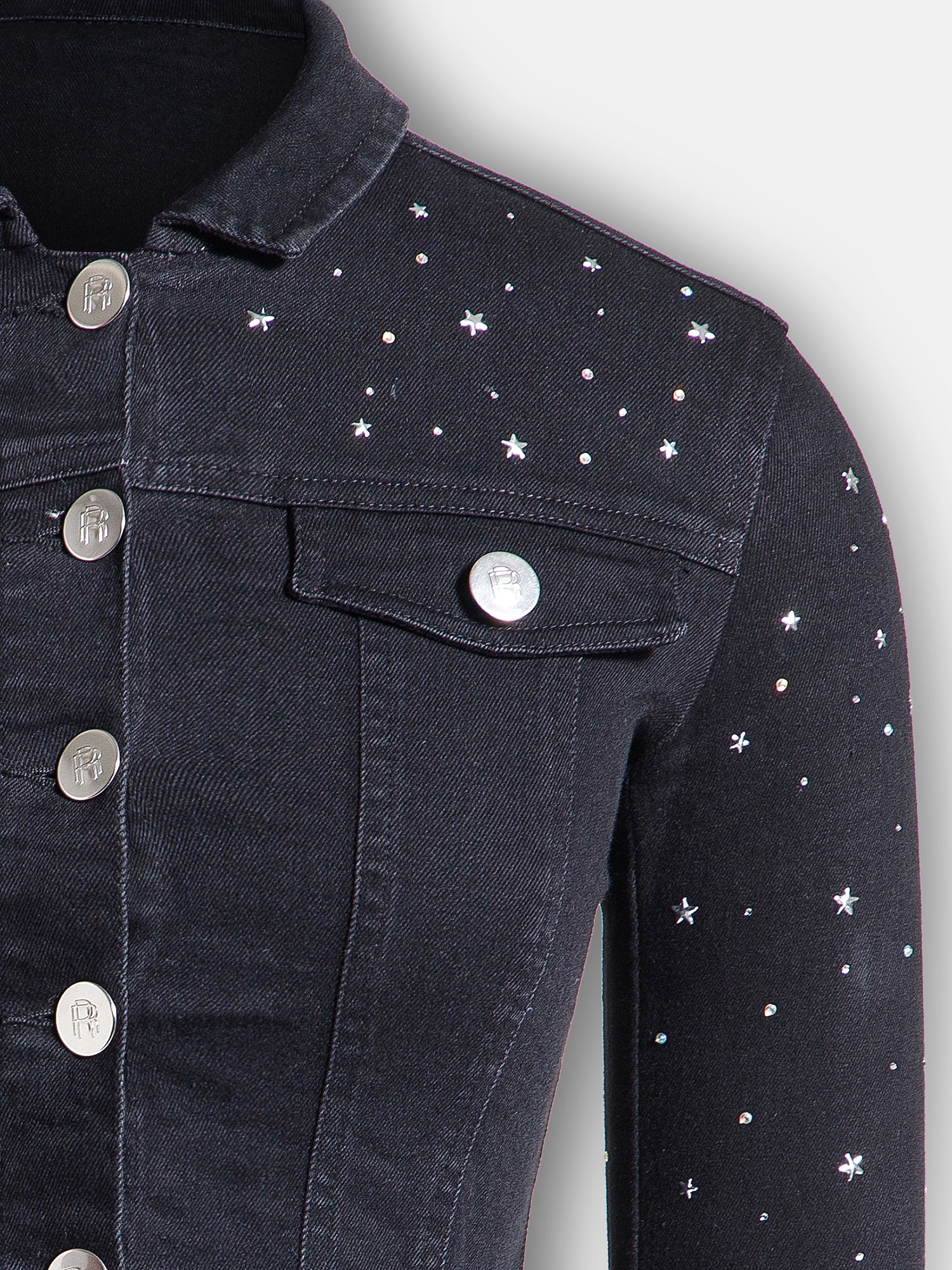 Real n Rare Denim Crop Jacket - Dark Black