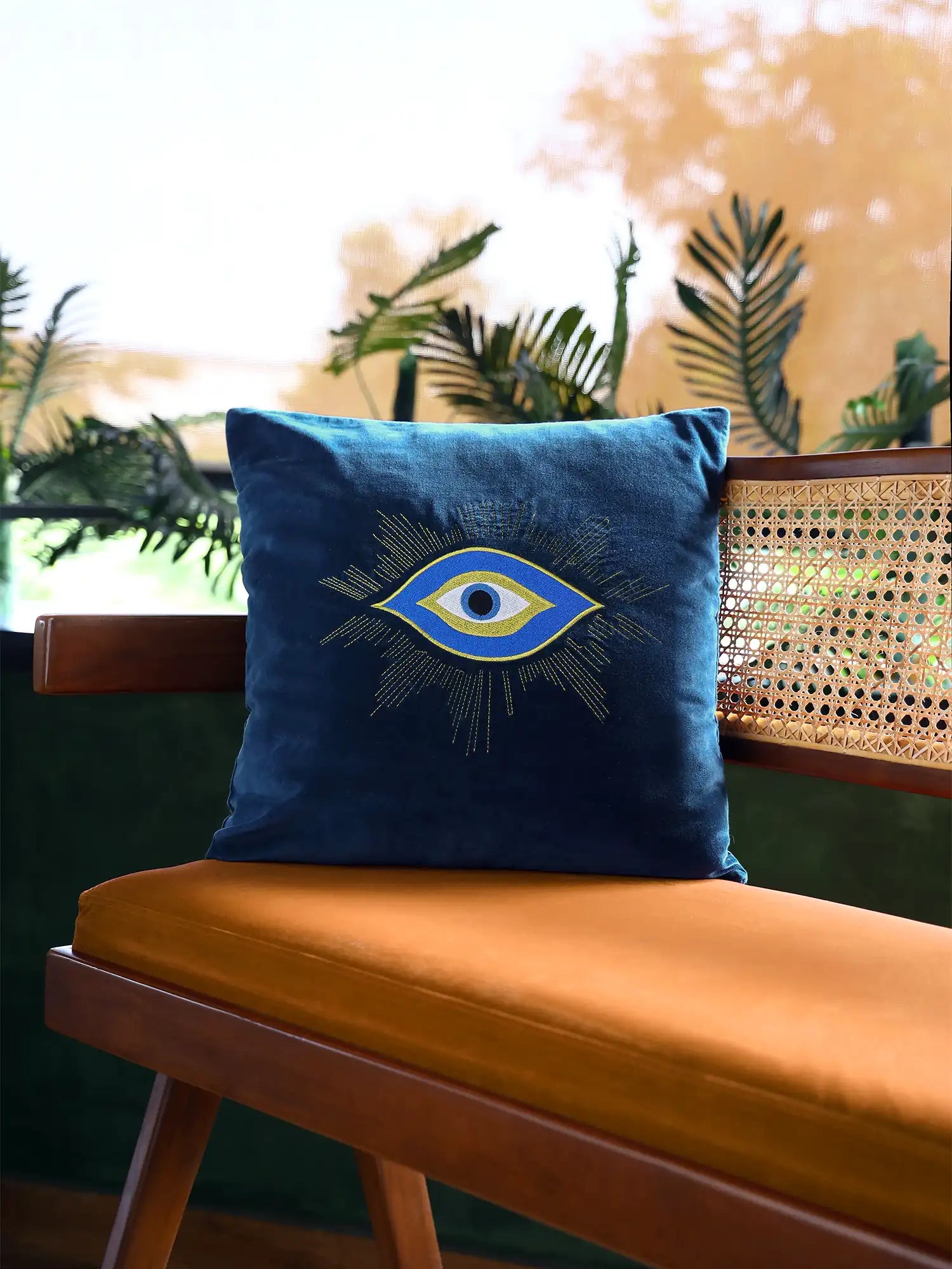 Evil Eye Cushion Cover - Blue