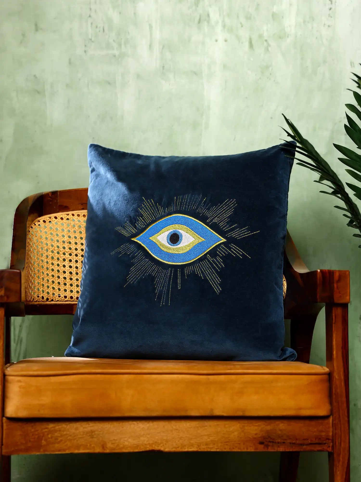 Evil Eye Cushion Cover - Blue
