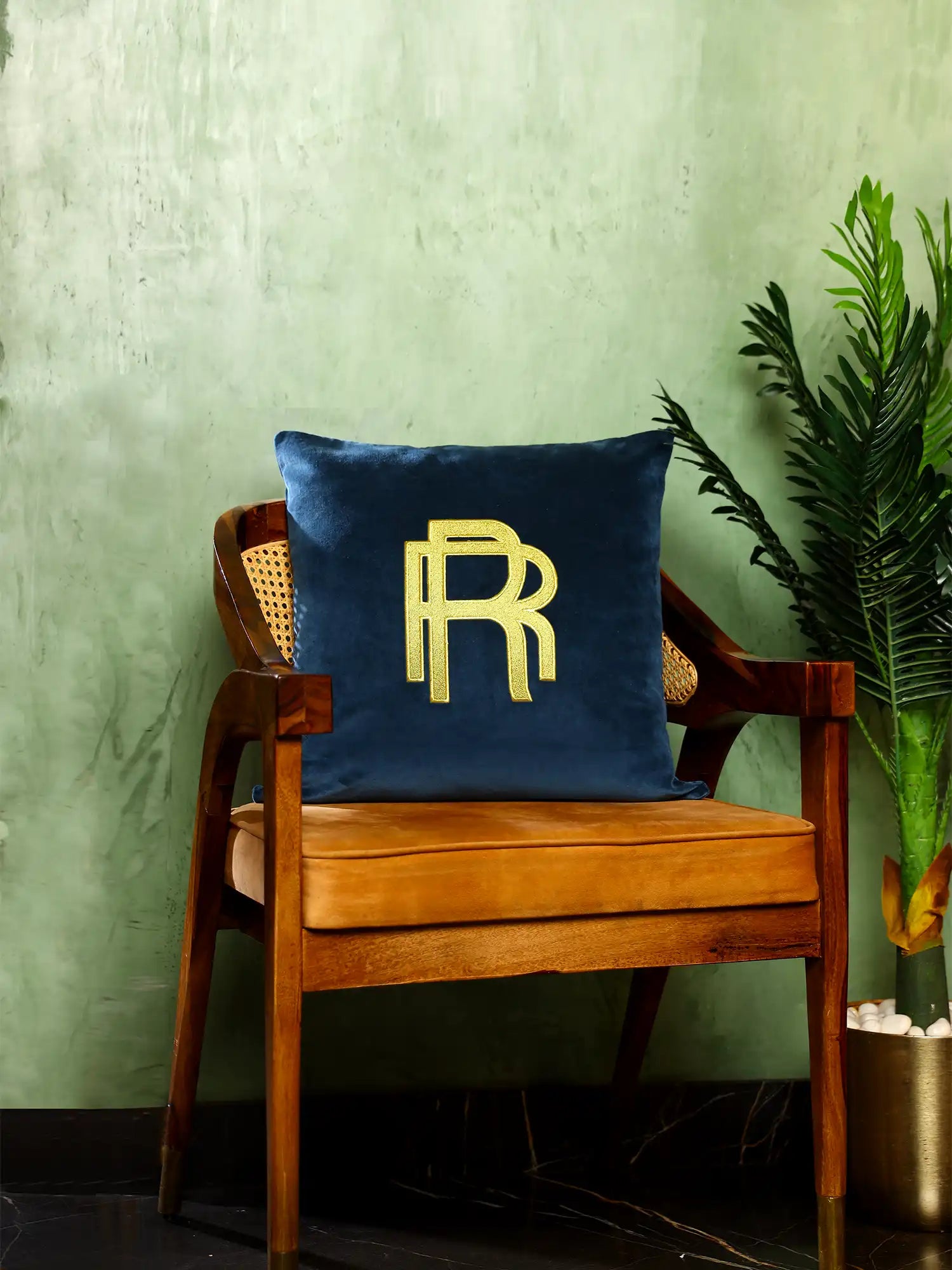 RR Logo Cushion Cover - Blue
