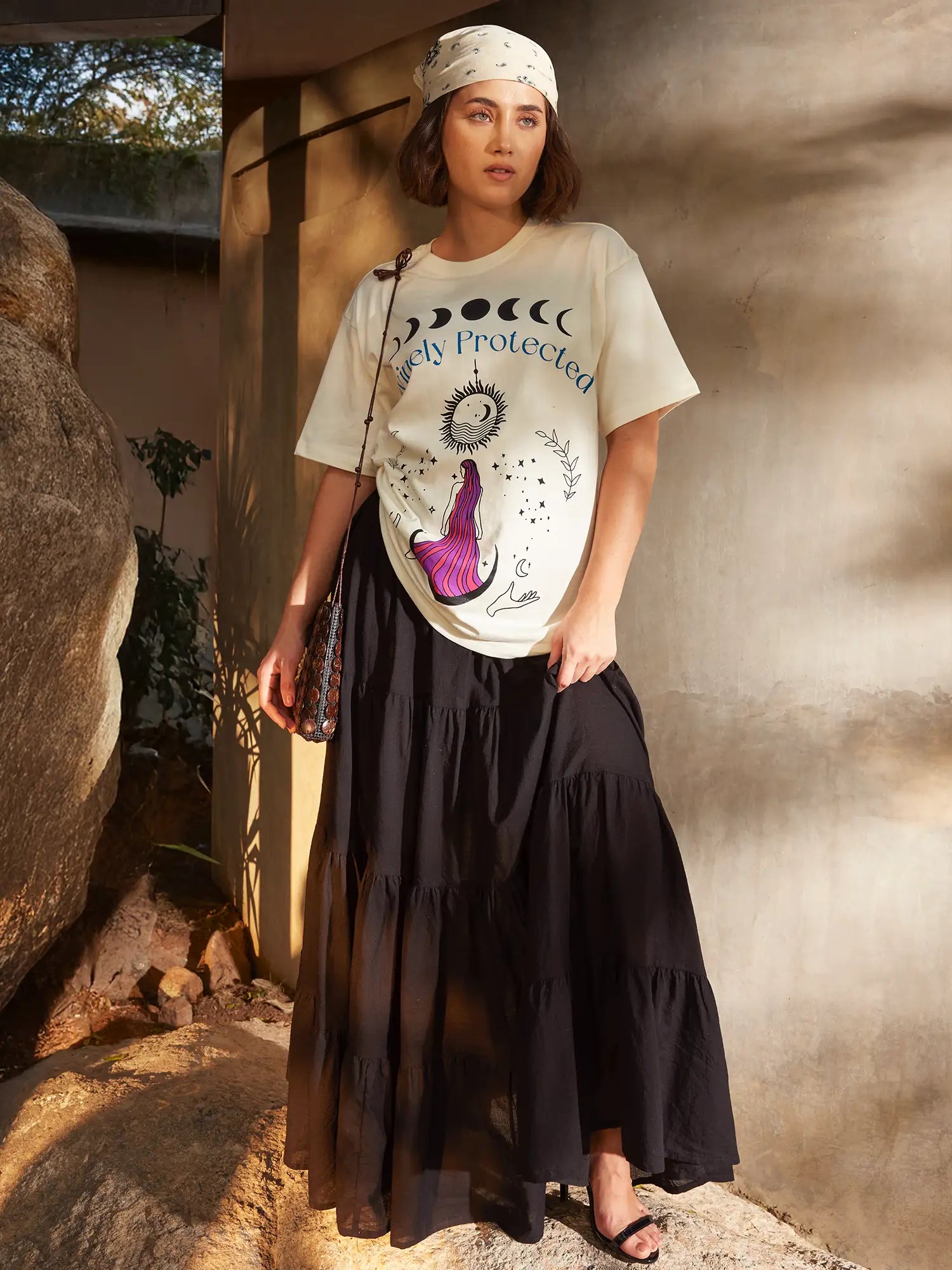 Divinely Protected Oversize Tee - Off White.