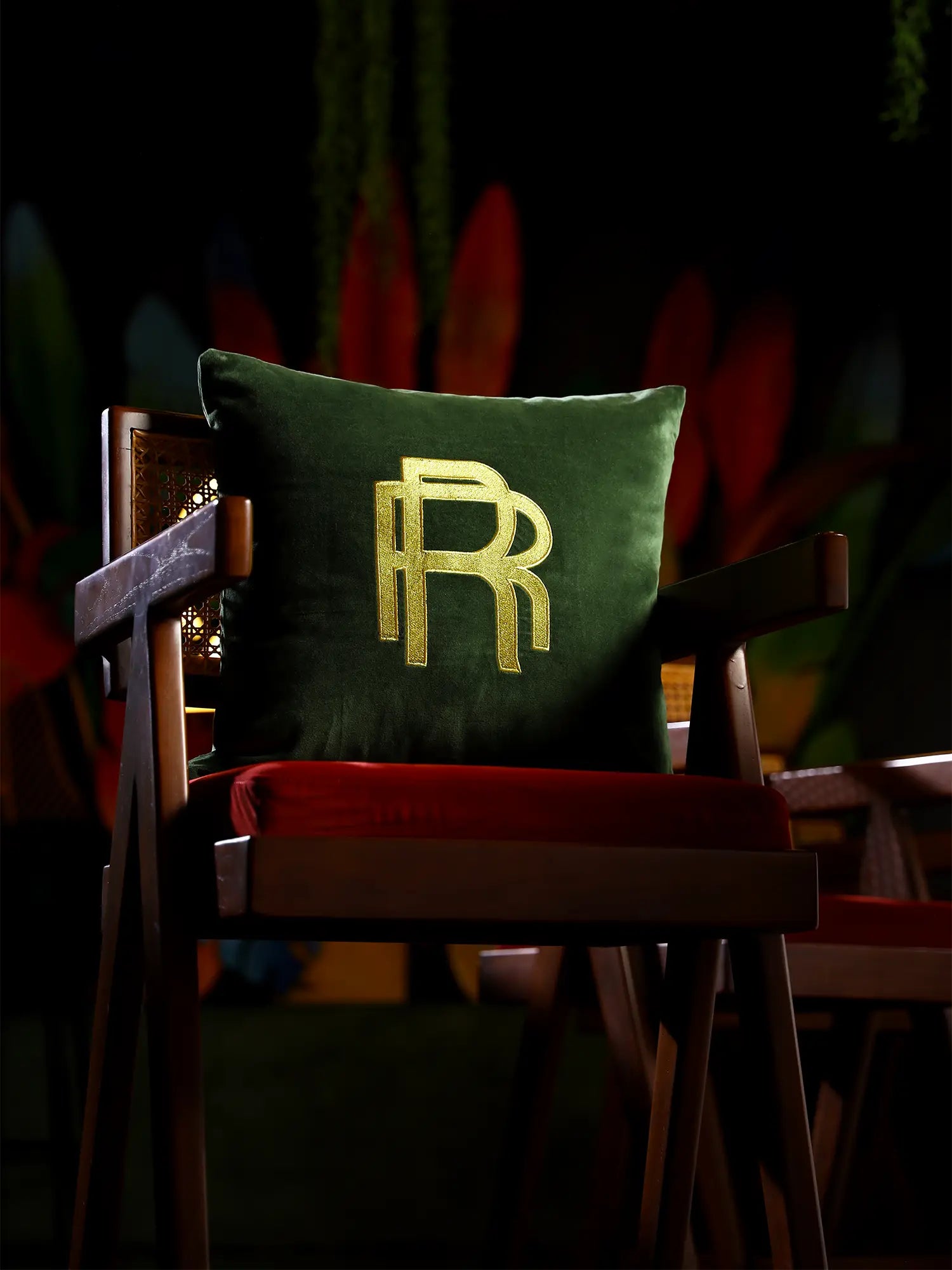 RR Logo Cushion Cover - Green