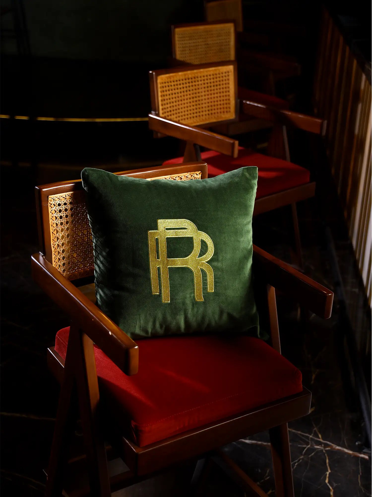 RR Logo Cushion Cover - Green
