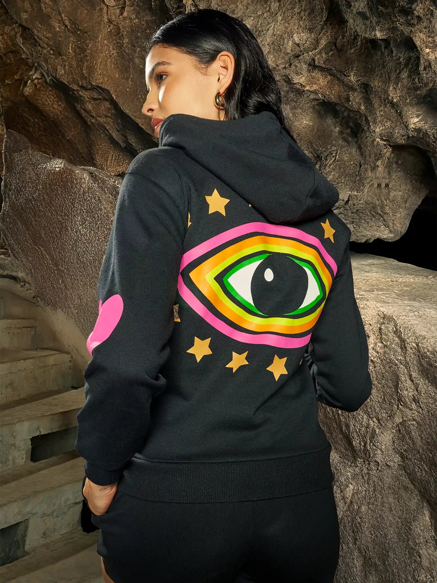 Heart Hoodie & Shorts - Black.