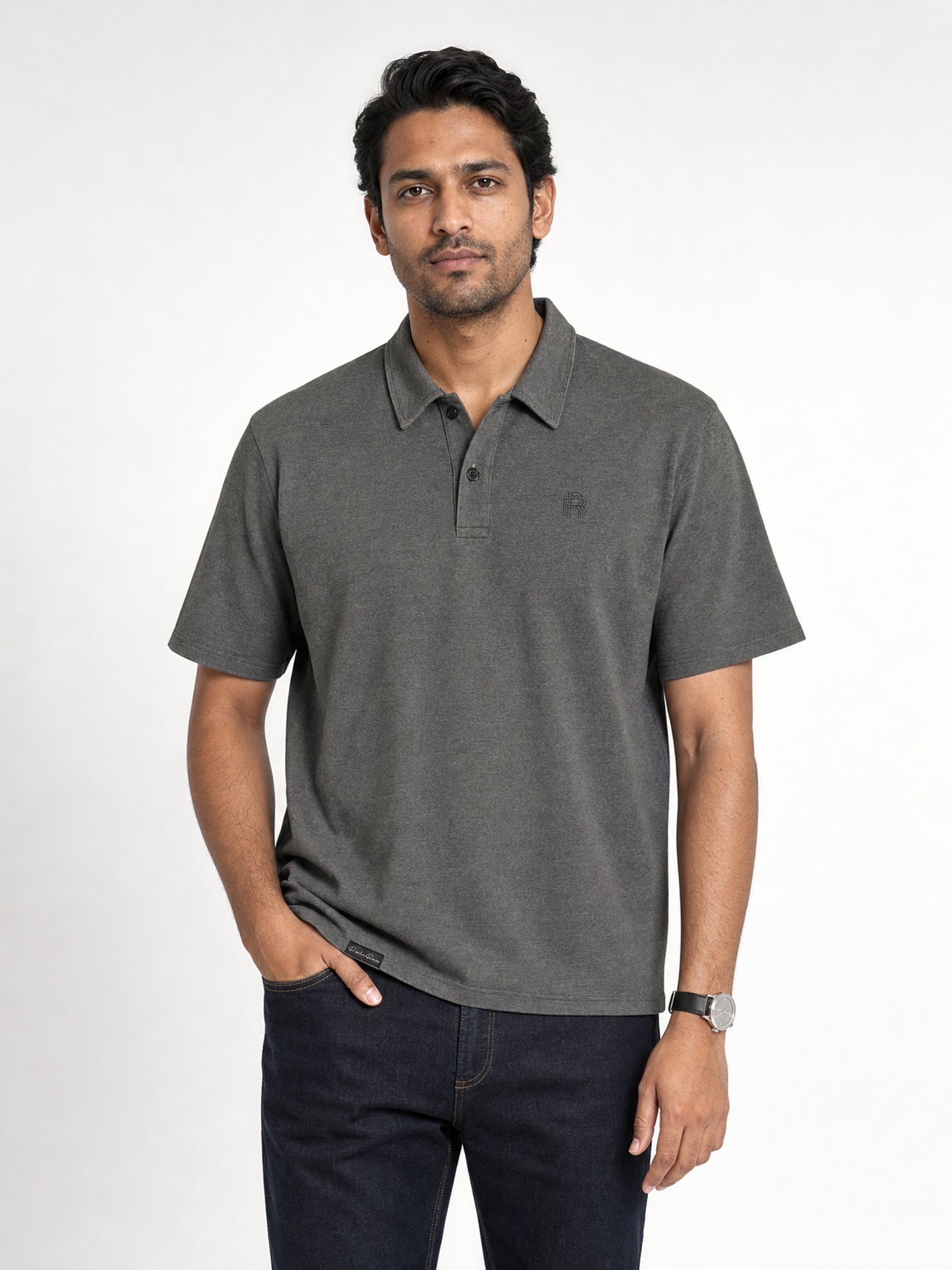 Men's Polo - Charcoal — 01 front hero