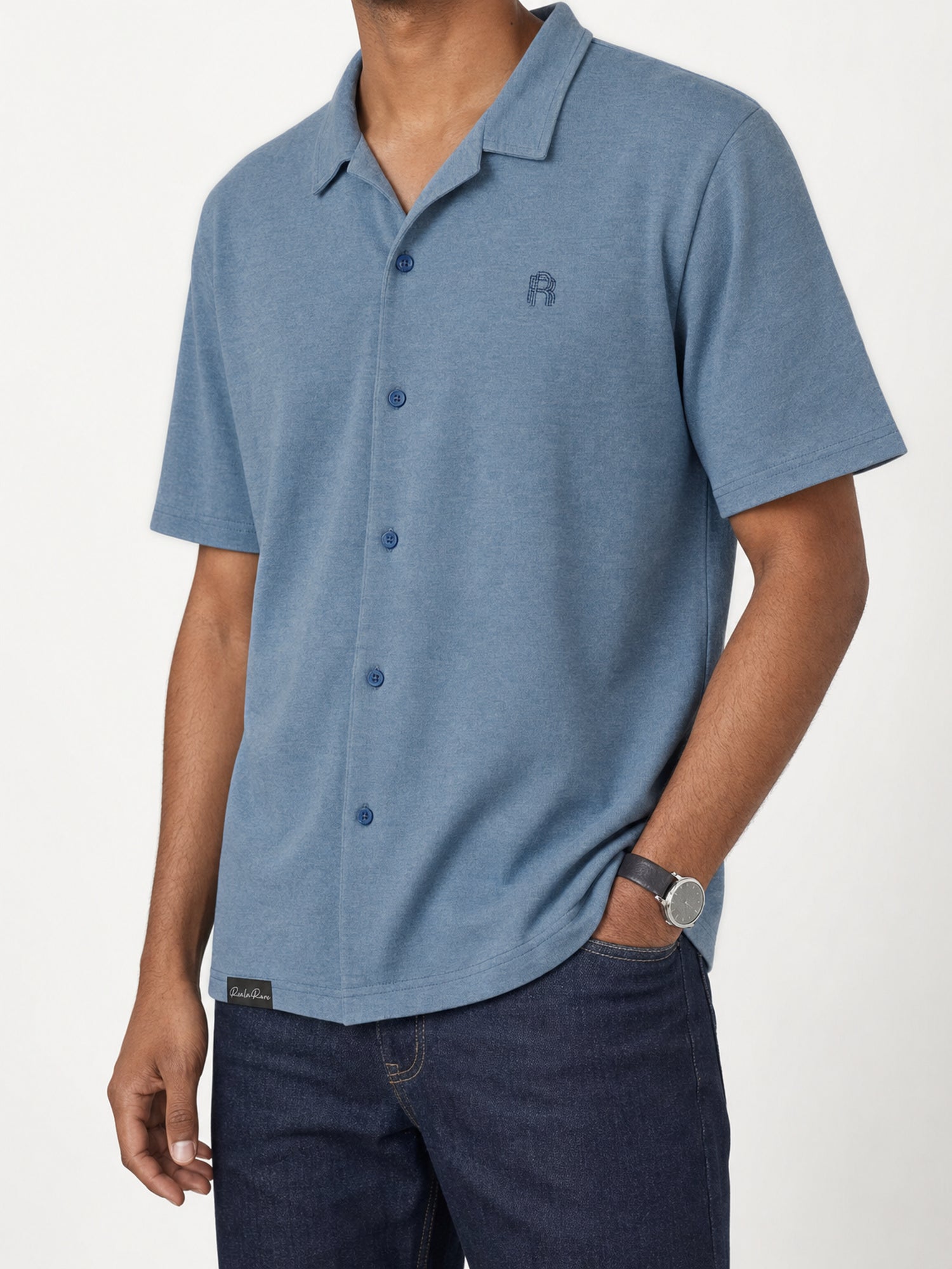 Men's Shirt - Steel Blue — 02 three quarter