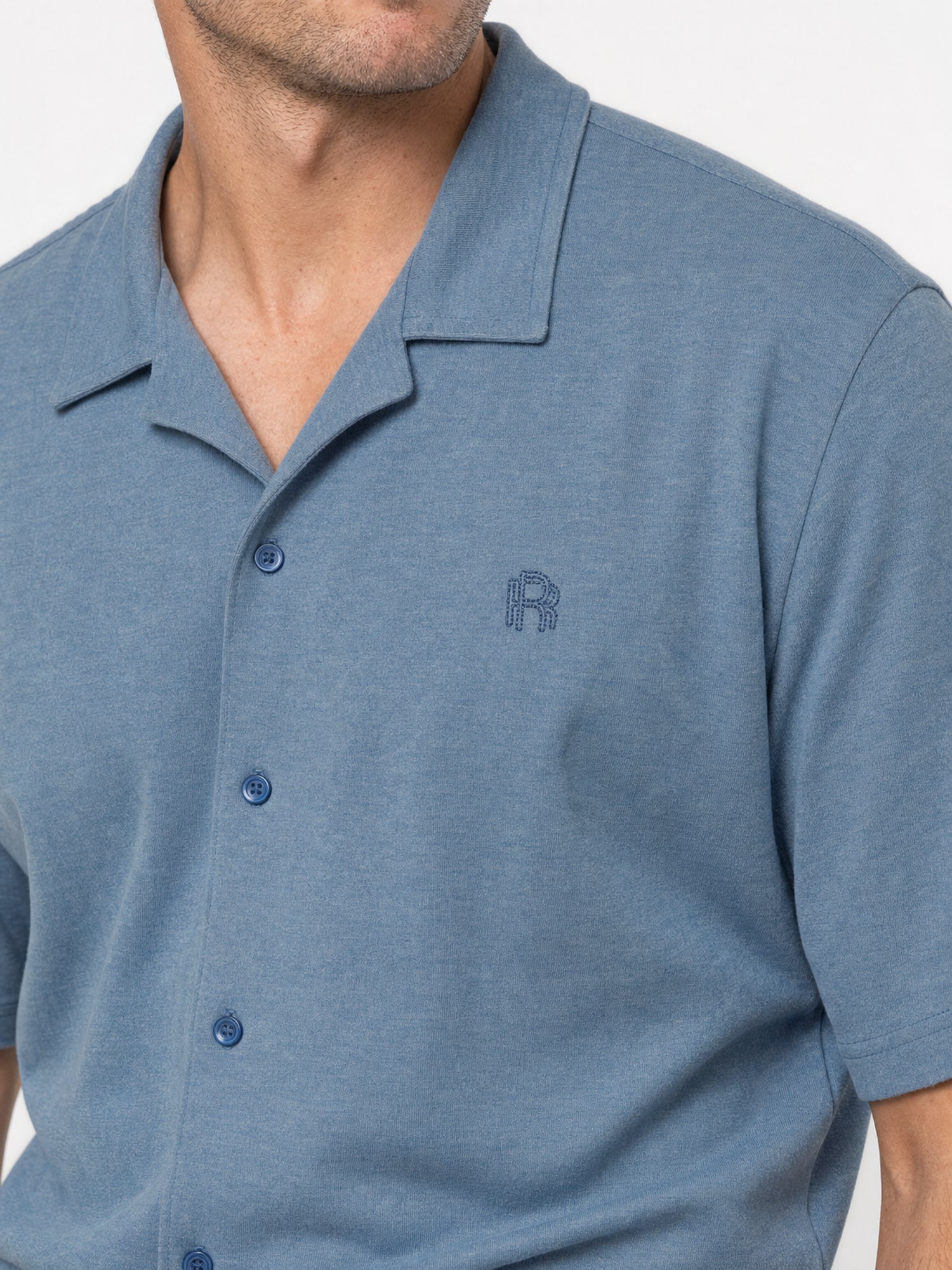 Men's Shirt - Steel Blue — 04 chest detail