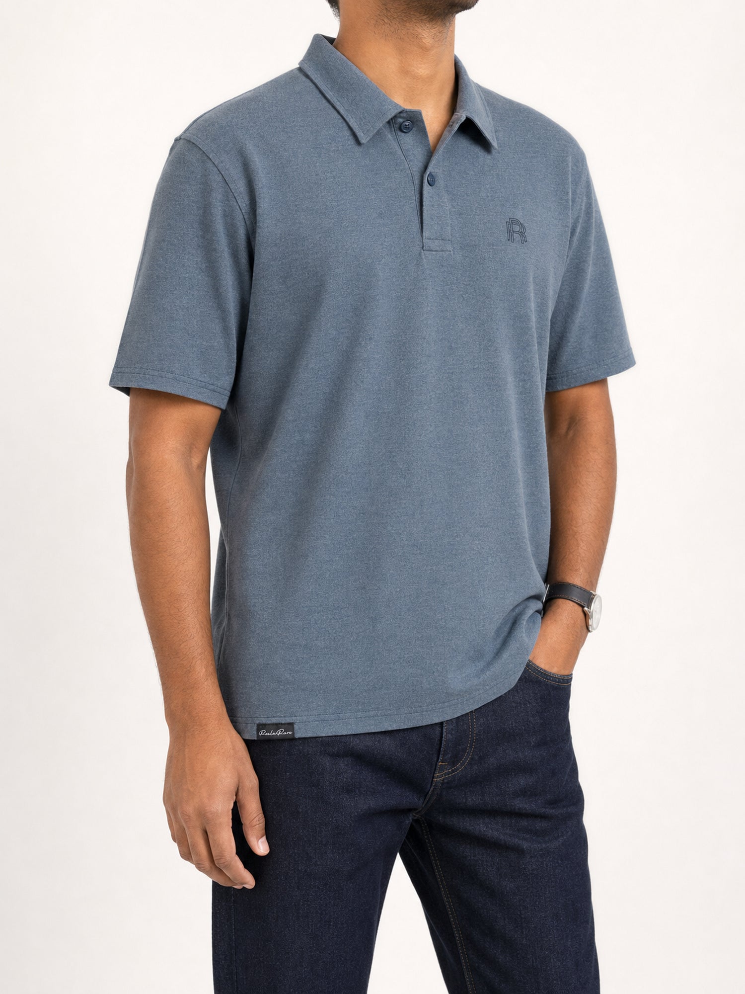 Men's Polo - Slate — 02 three quarter