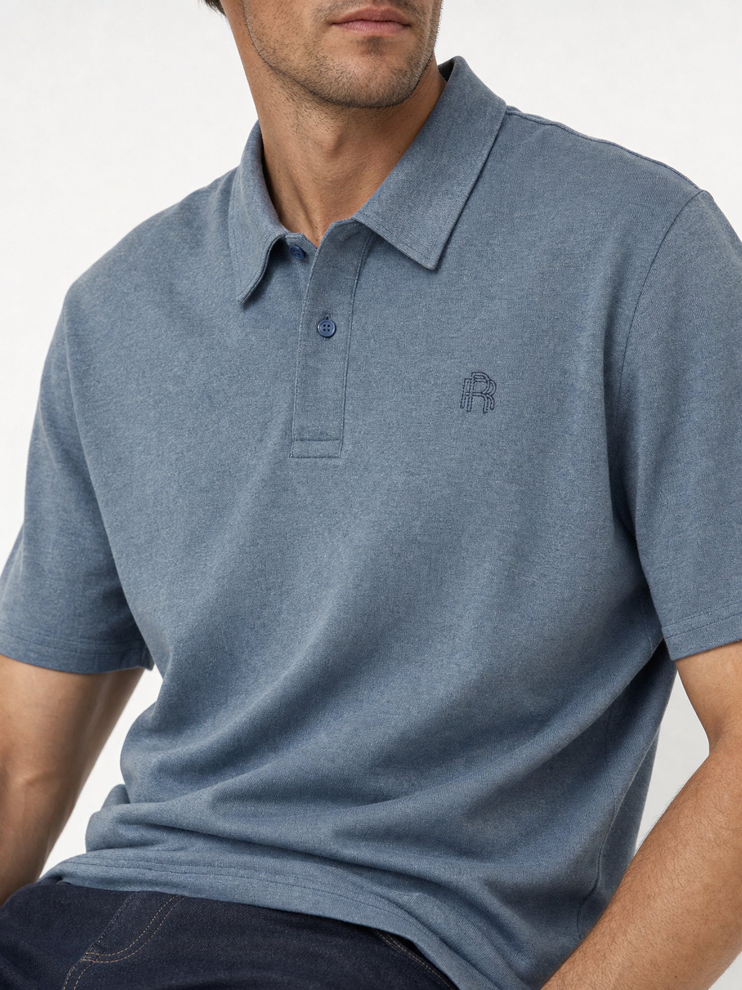 Men's Polo - Slate — 04 chest detail