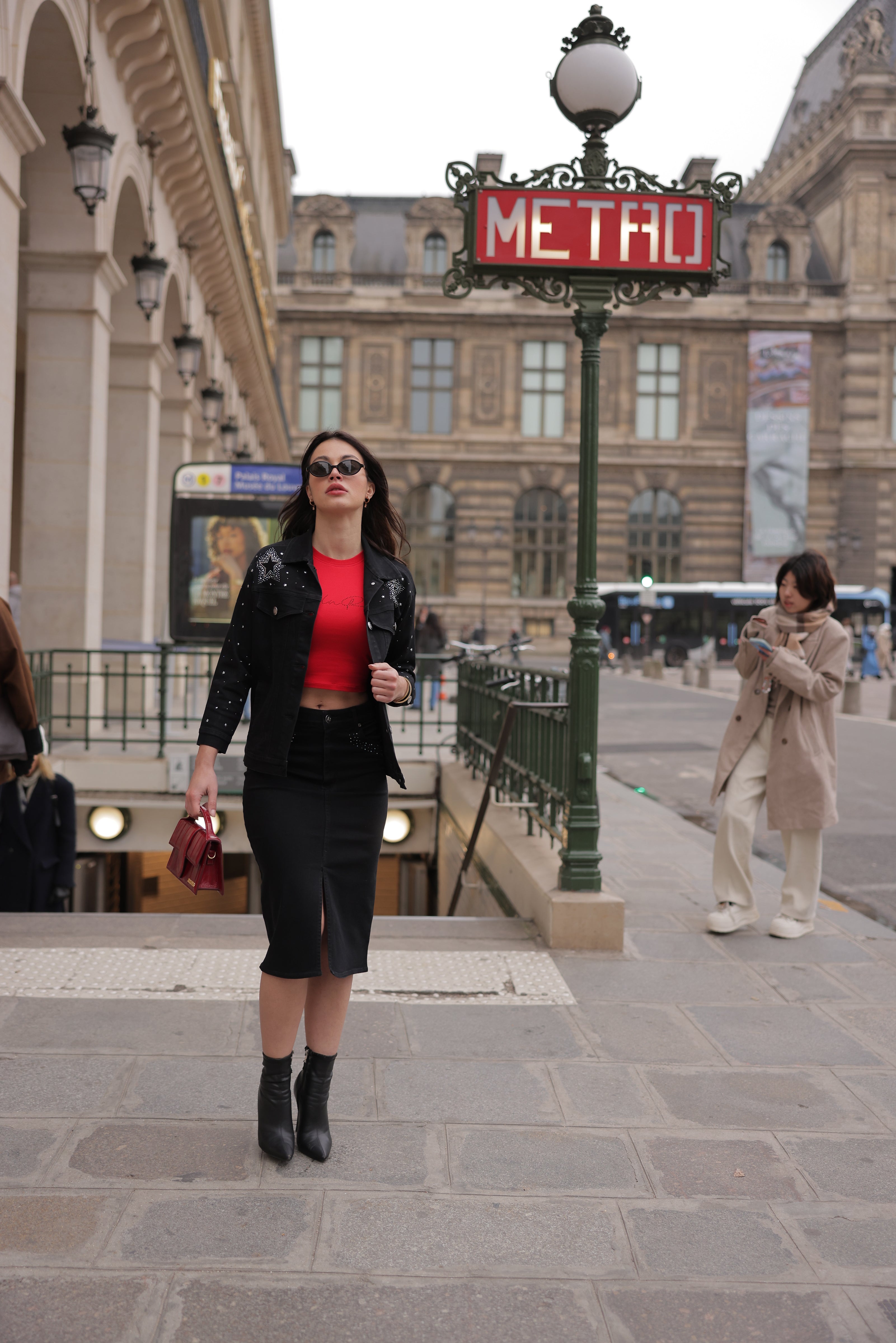 Real n Rare Denim Midi Skirt - Dark Black