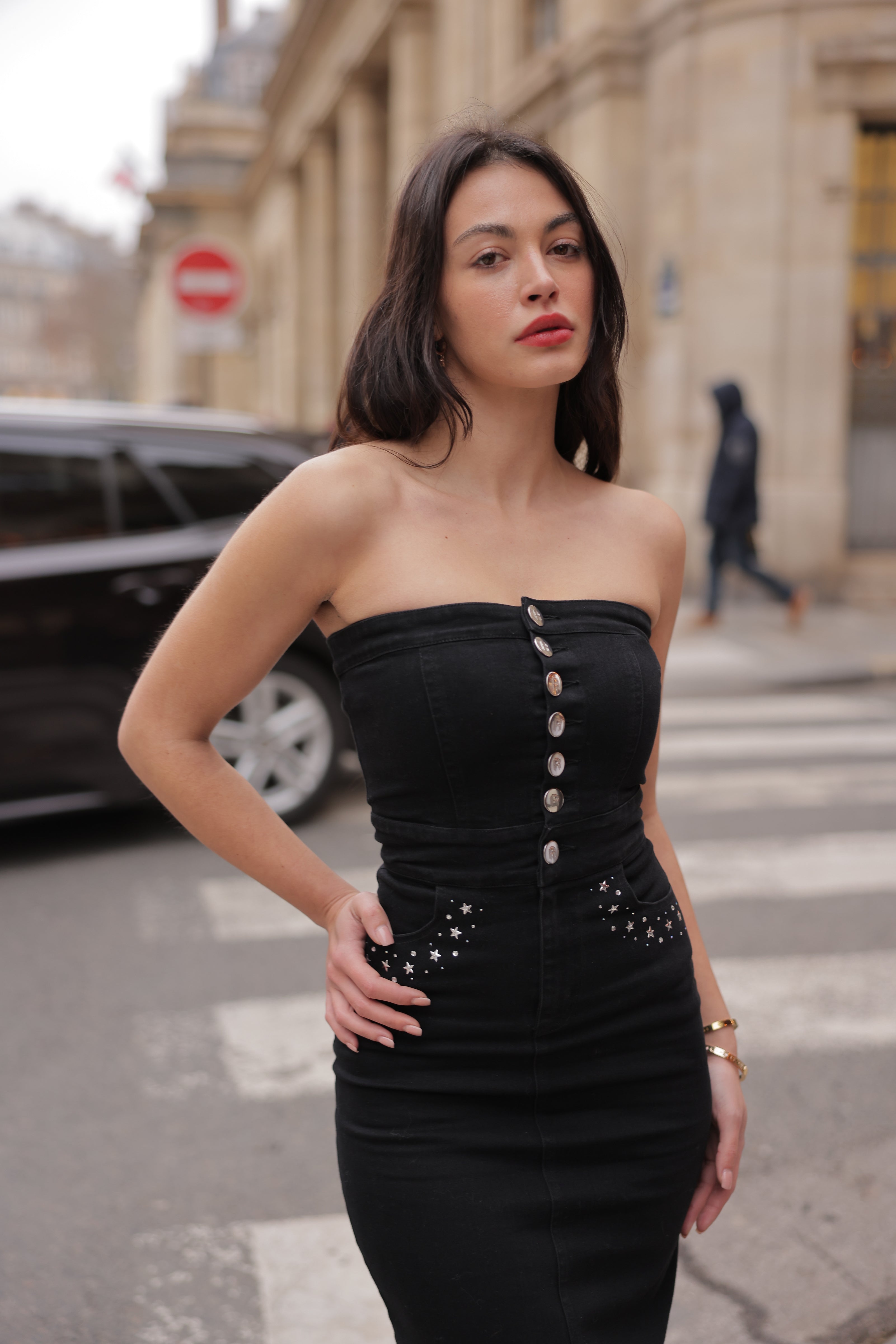 Real n Rare Denim Bodycon - Dark Black