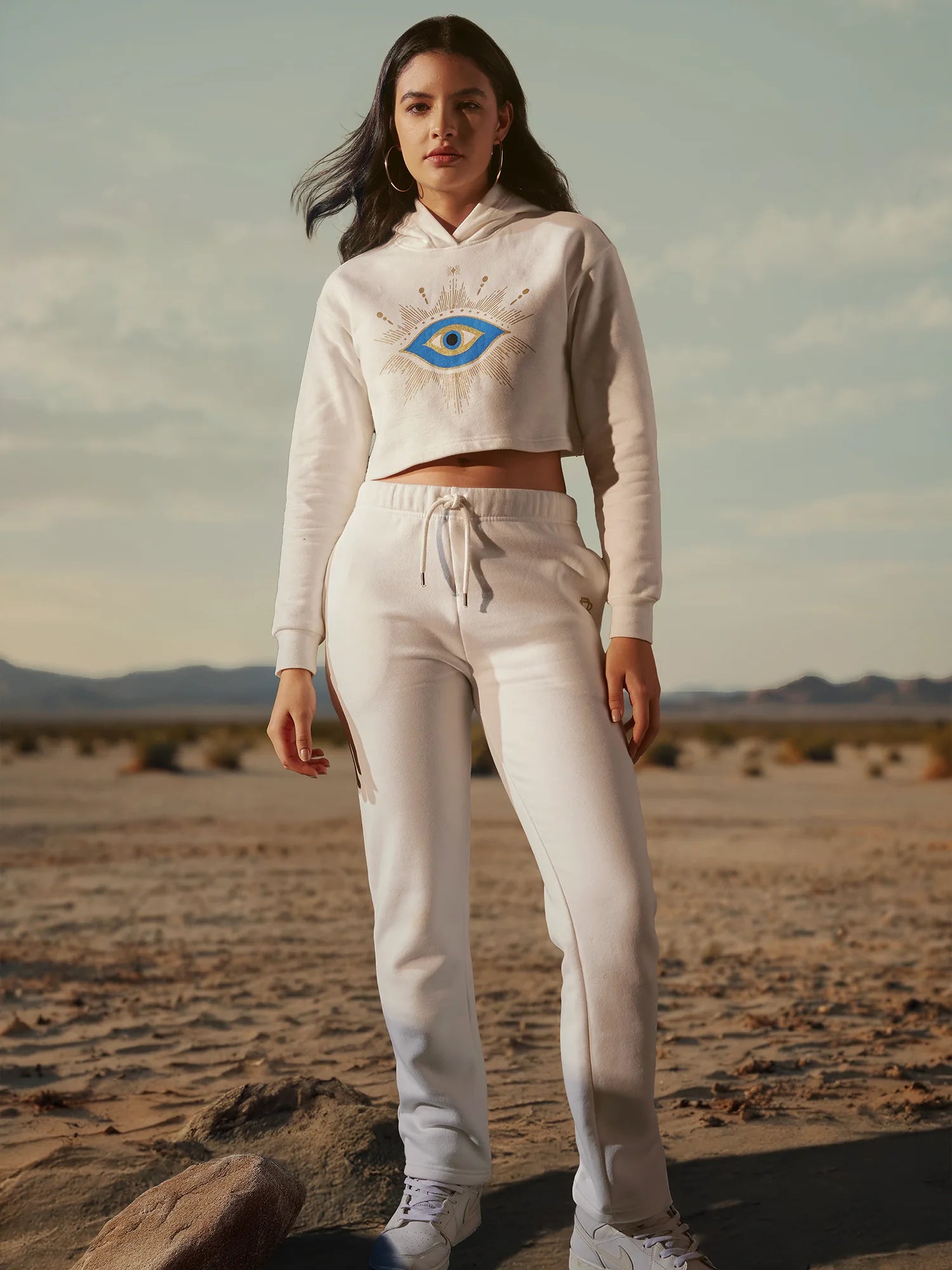 Shine Crop Hoodie & PJ - Cream