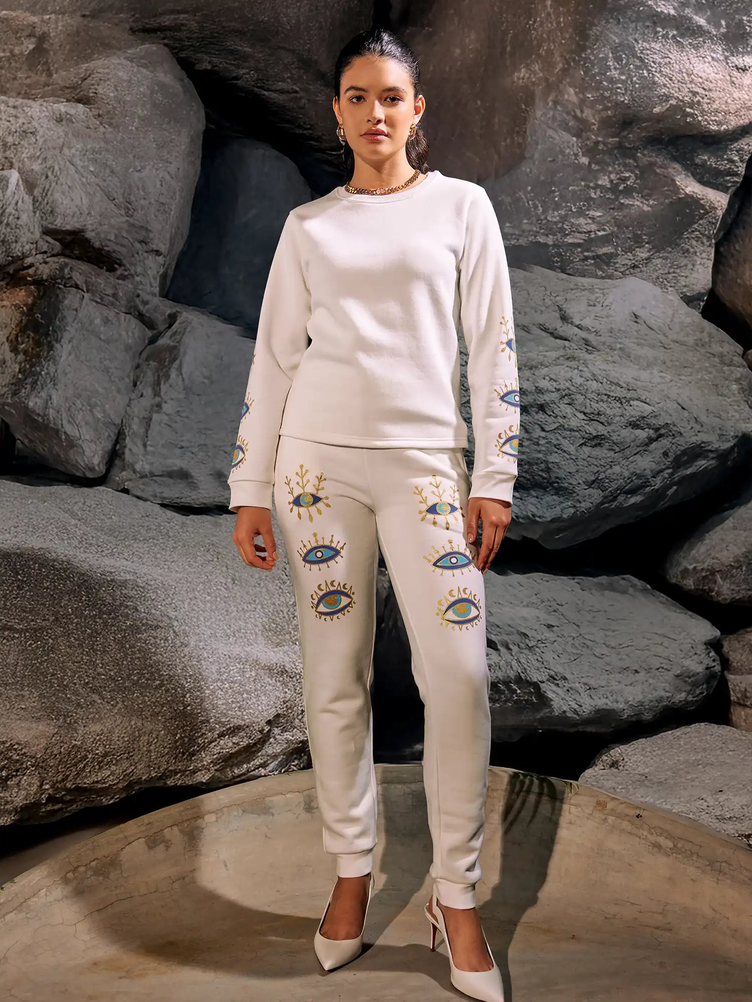 Sun & Moon Co-ord Set - White Sky