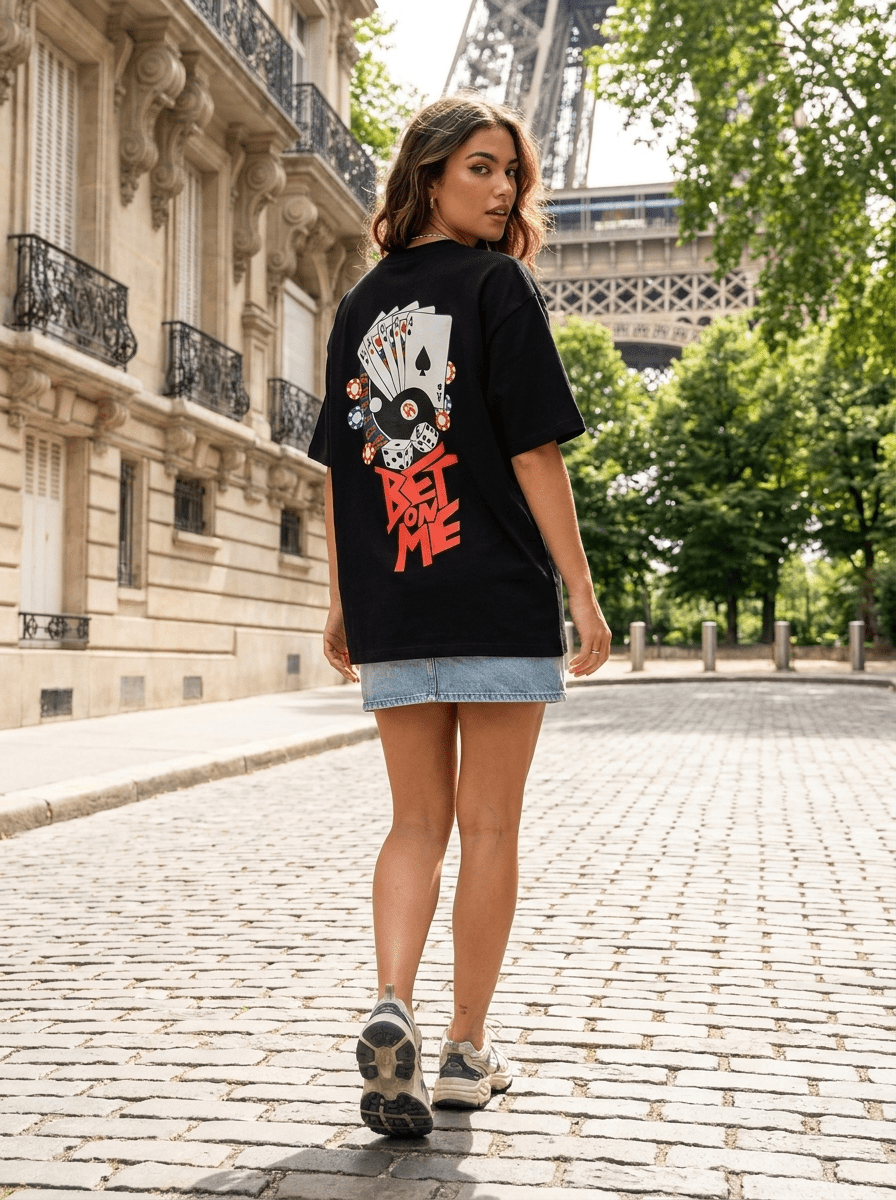 Bet On Me Oversized Tee - Black - REAL n RARE