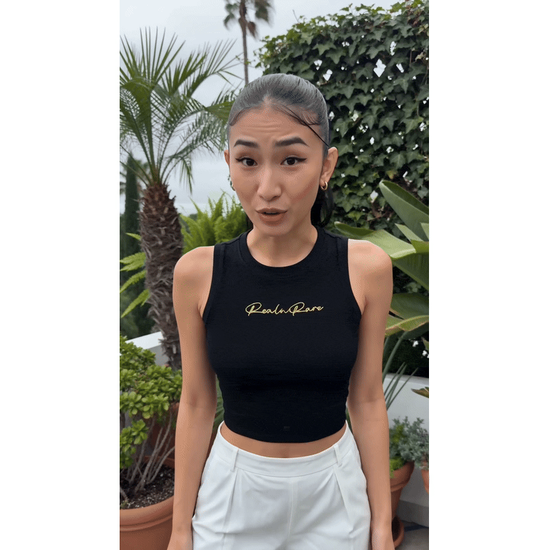 Black Peace Crop Top - front