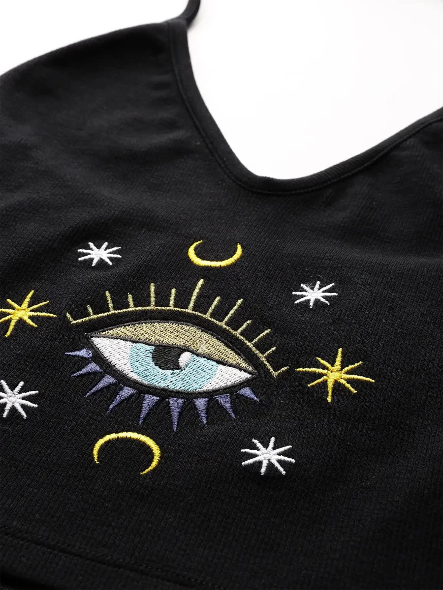 Black Sparkle Tie Me Up Top - REAL n RARE