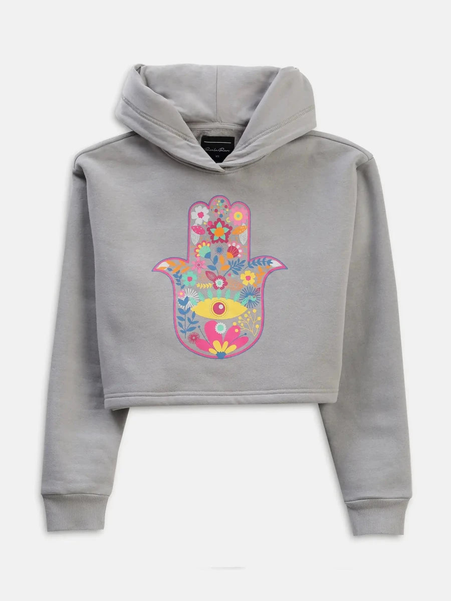 Bloom Crop Hoodie & PJ - Grey - REAL n RARE