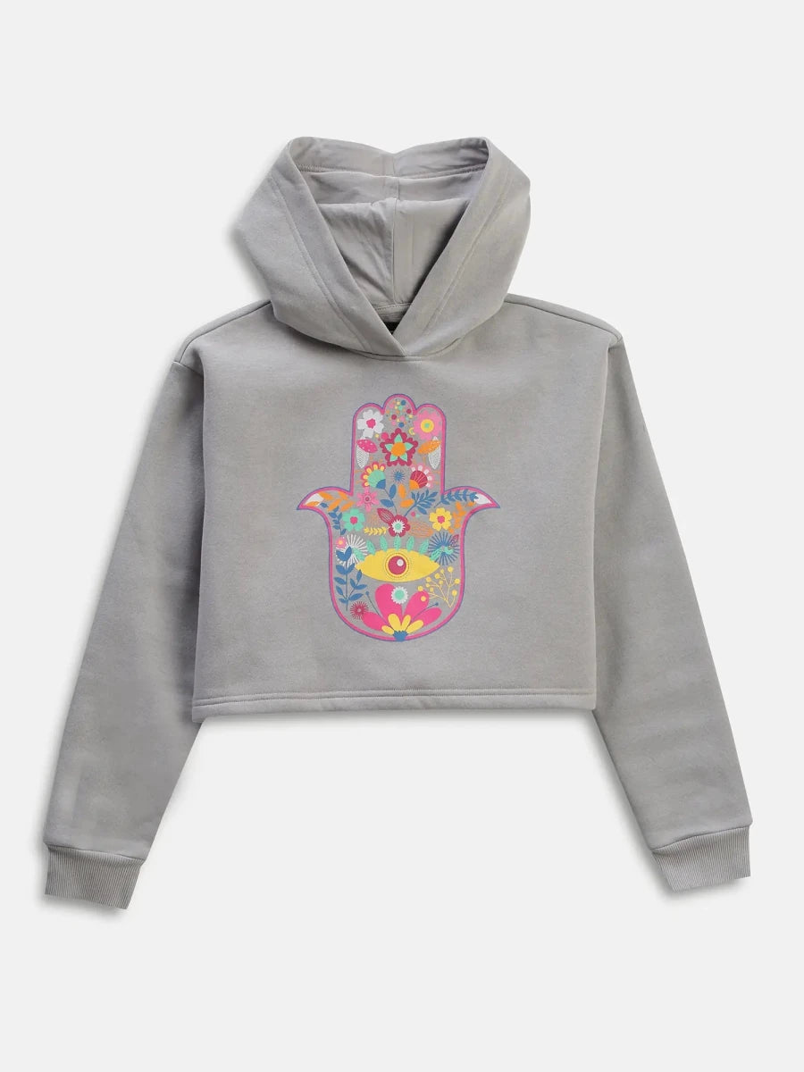 Bloom Crop Hoodie & PJ - Grey - REAL n RARE