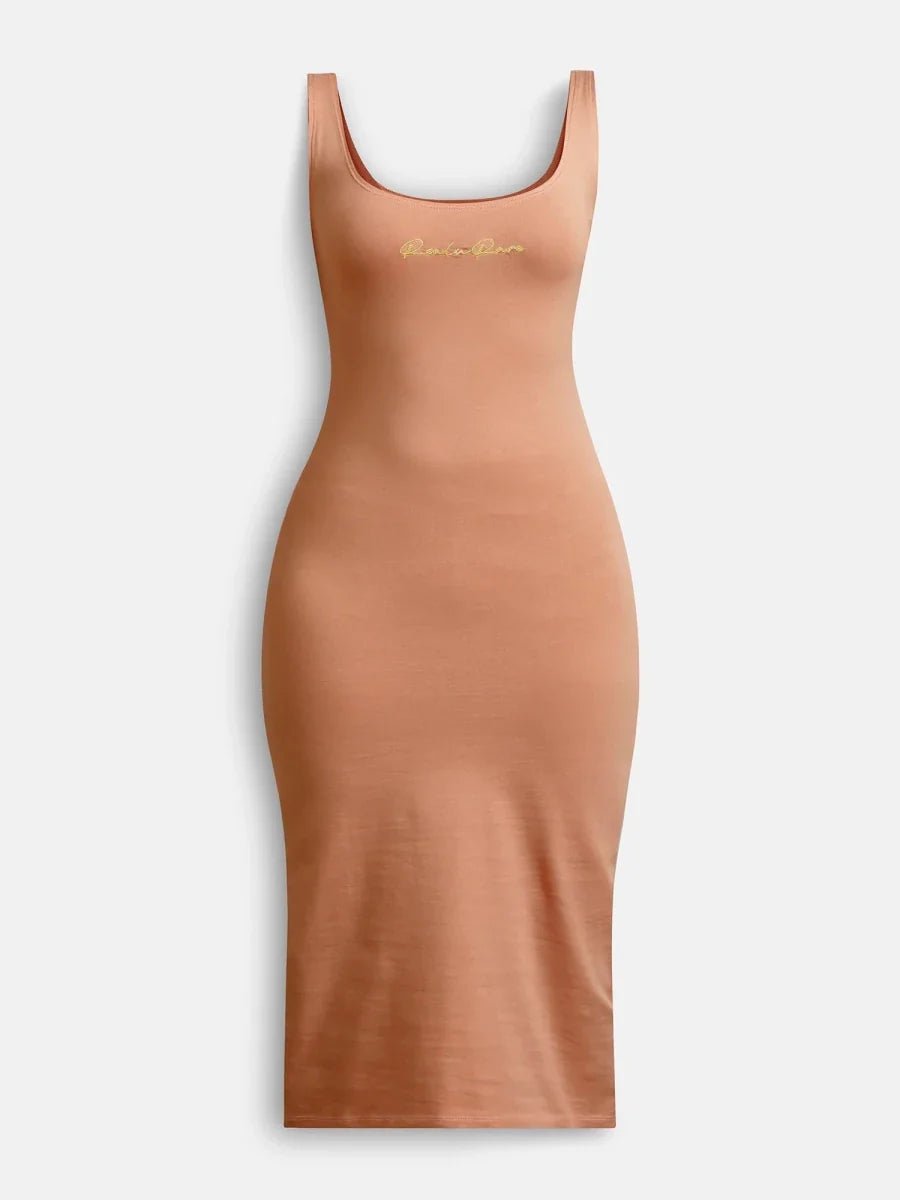 Brown Flow With Me Bodycon Dress - REAL n RARE