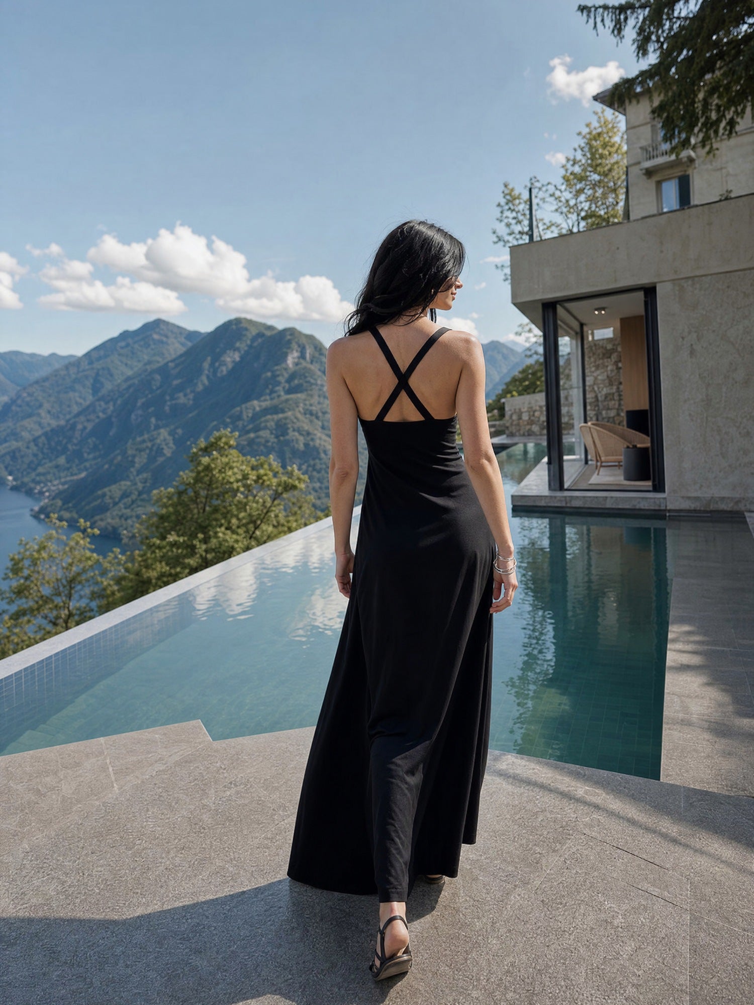 Absolutely Butter Evil Eye Maxi Dress - Black