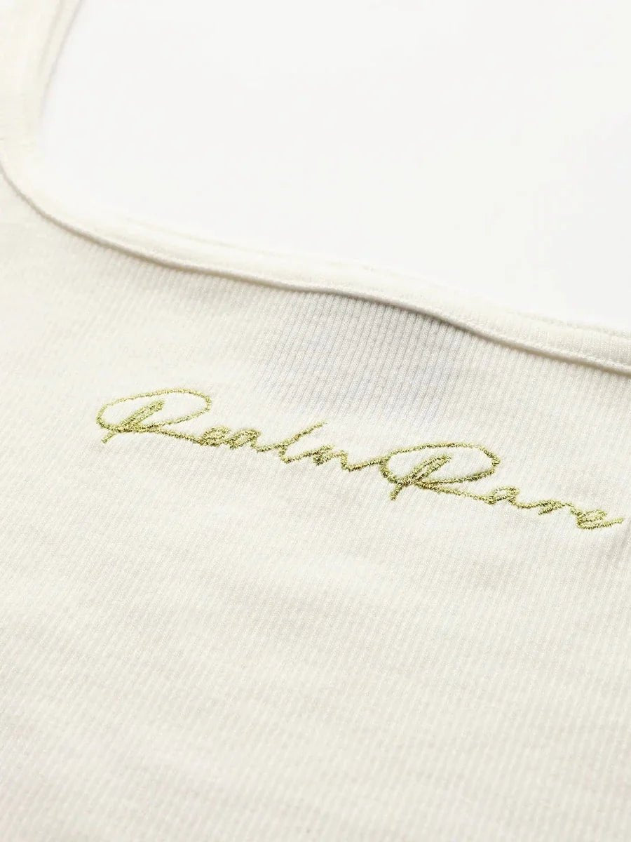 Cream White Breathe Crop Top