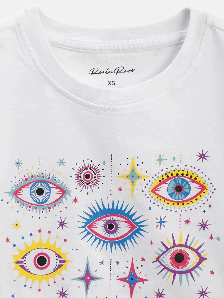 Eye Spy Crop Top - White - REAL n RARE