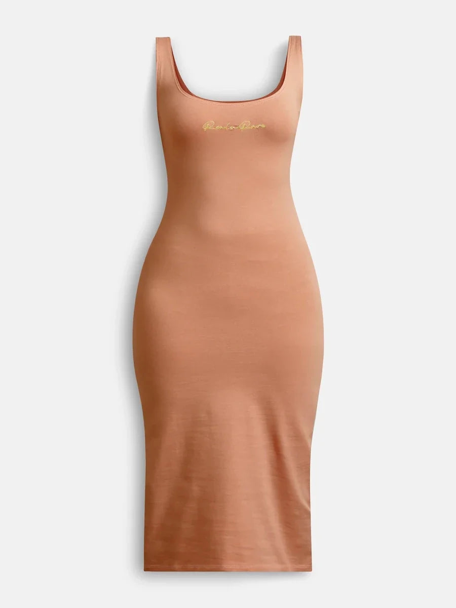 Brown Flow With Me Bodycon Dress