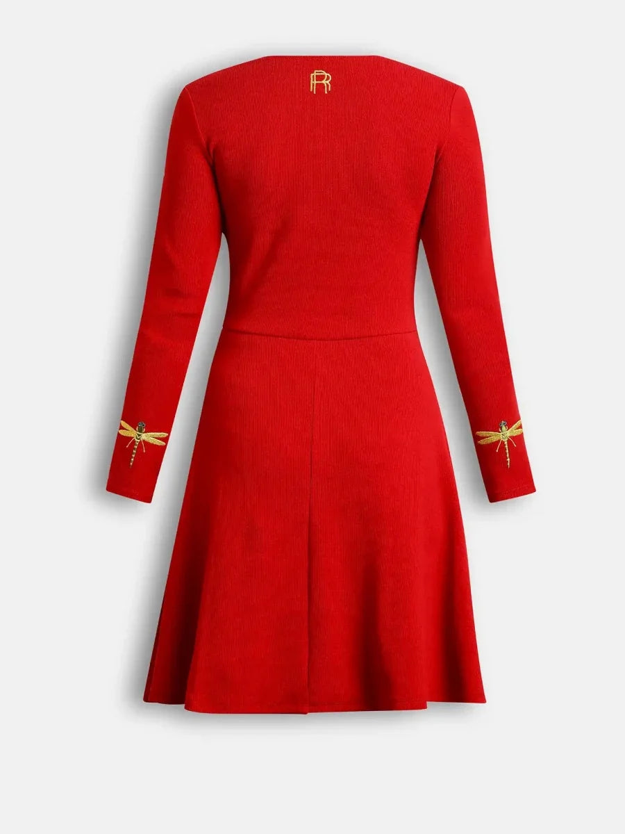 Oxyblood Red Fly High Dress