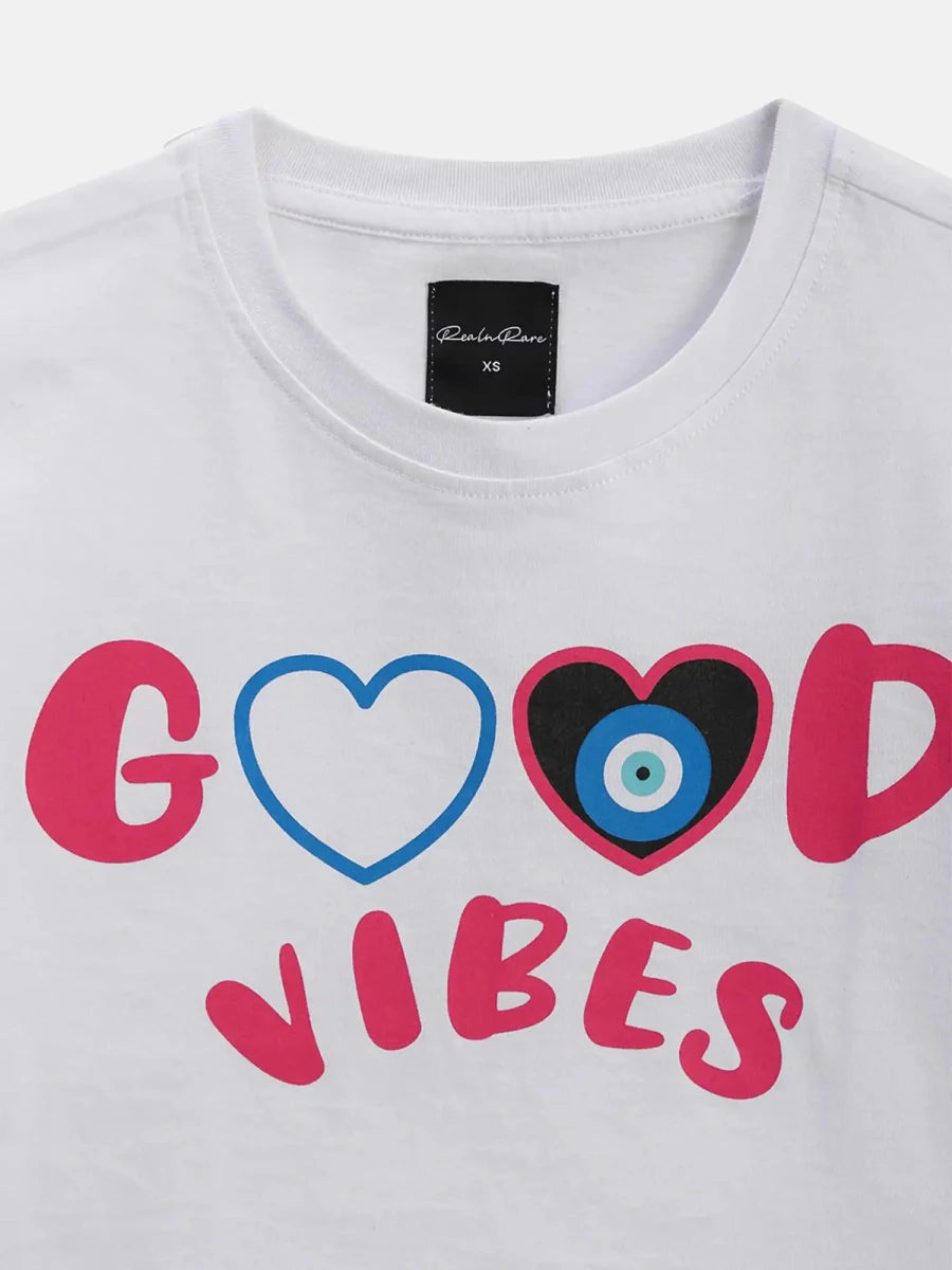Good Vibes Crop Top - White - REAL n RARE