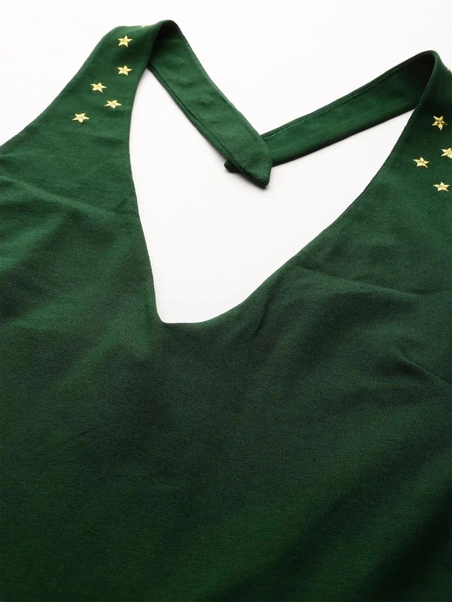 Green In the Stars Halter Dress - REAL n RARE