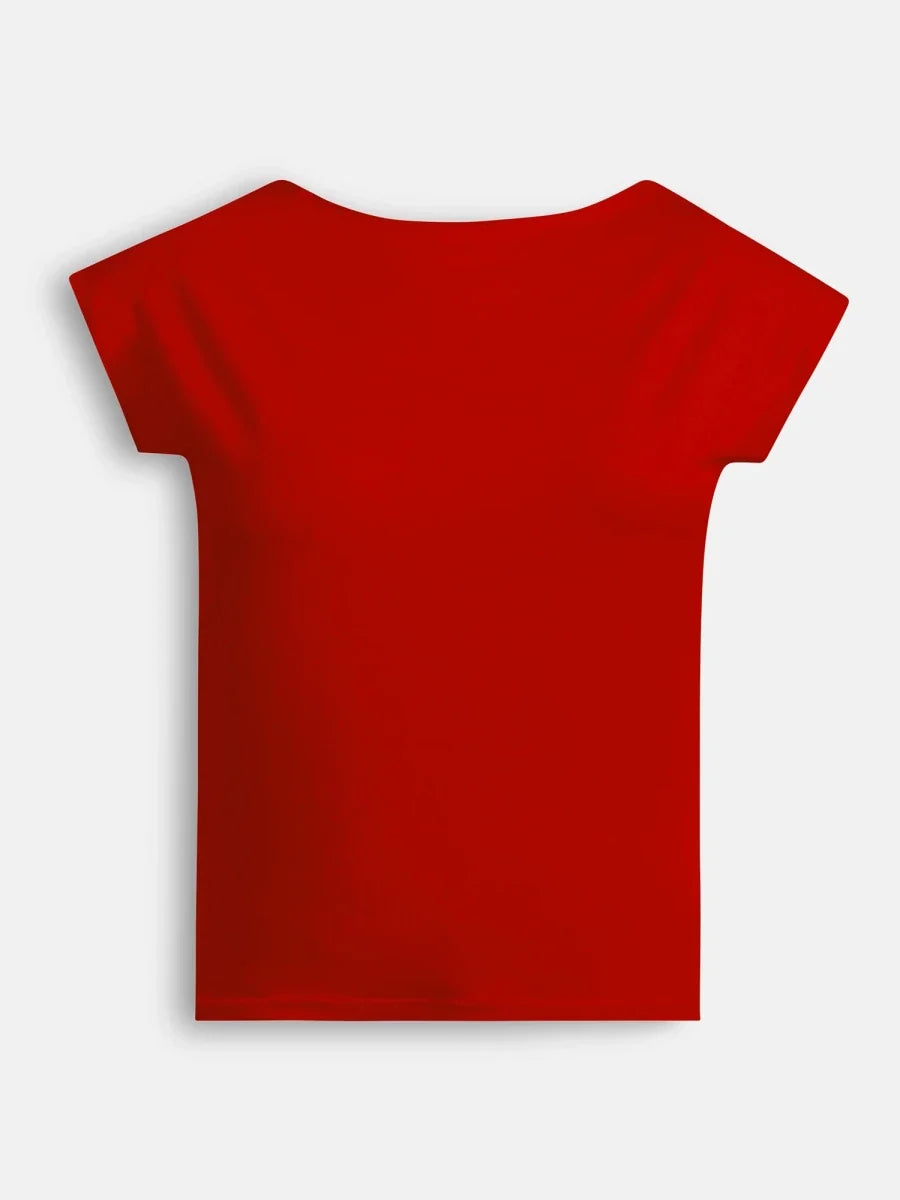 Oxyblood Red Heartless Backless Top
