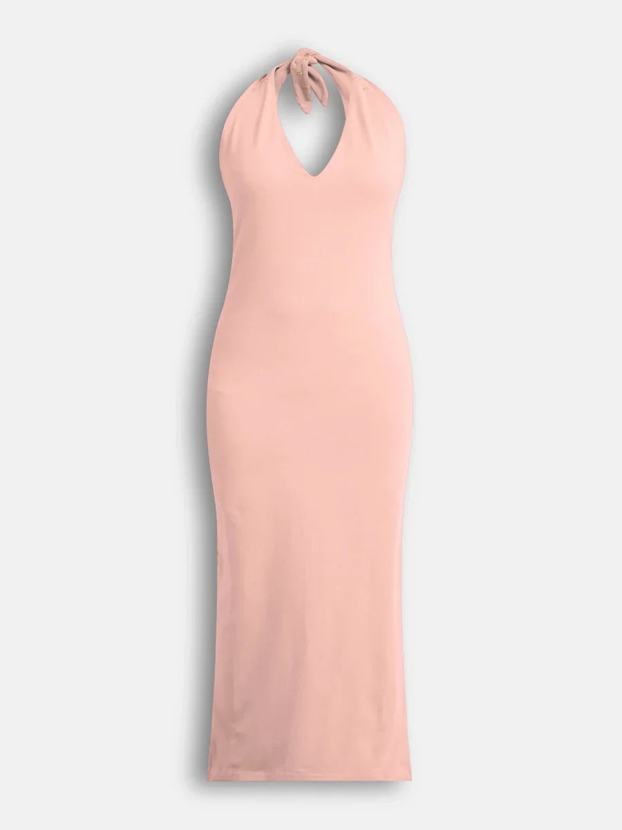 Salmon Pink In the Stars Halter Dress