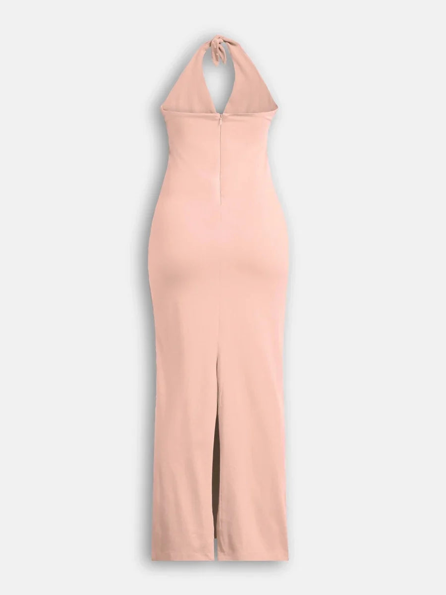 Salmon Pink In the Stars Halter Dress