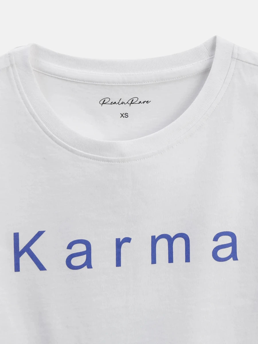 Karma Oversized Tee - White - REAL n RARE