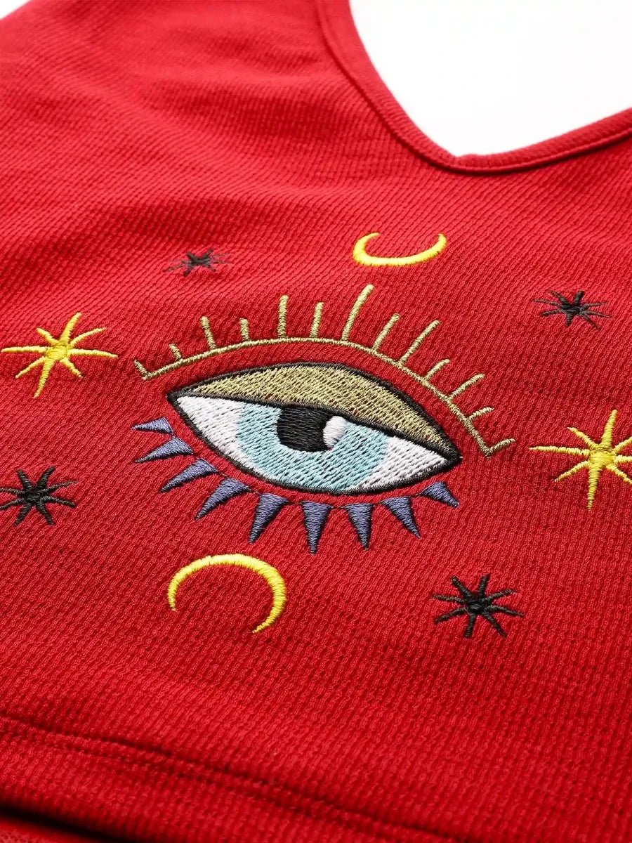 Oxyblood Red Sparkle Tie Me Up Top - REAL n RARE